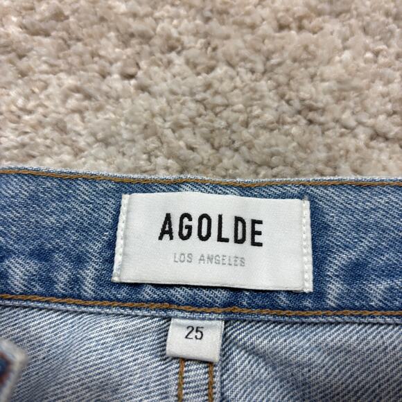 Agolde Pieced Angled High Rise Jeans in Matrix Women's 25 - Picture 5 of 13